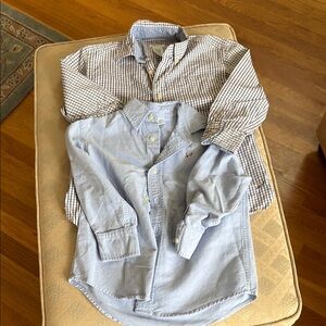 Crewcuts bundle of 2 button down shirts, size 4-5. Medium